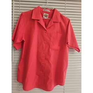 Picket And Post, Size 12, Womens Button Up Blouse, Salmon Color, Collared, Light